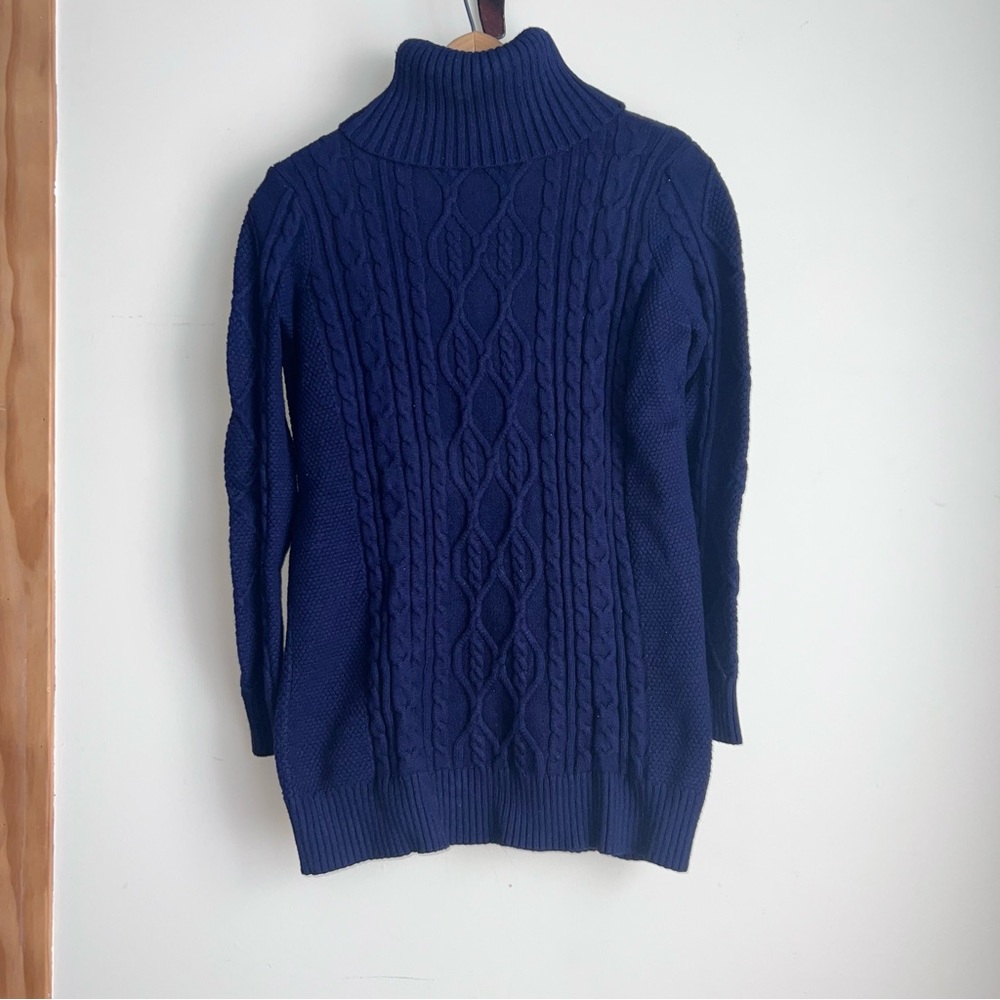 PrettyGuide Royal Blue Cable Knit  Turtleneck Sweater
• Size Small